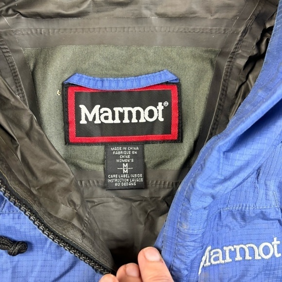 MARMOT Women’s Blue Gore-tex Paclite Hooded Shell Jacket Coat size: Medium - Picture 7 of 9